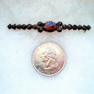 Antique Designer Norm Gold Sterling Czech Bohemian Rose Cut Garnet Brooch Pin